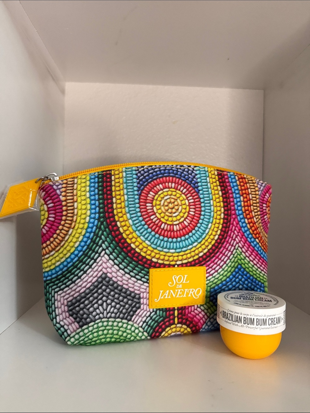 Sol de Janeiro Multicolor Cosmetic Pouch with Travel Brazilkian Bum Bum Cream
